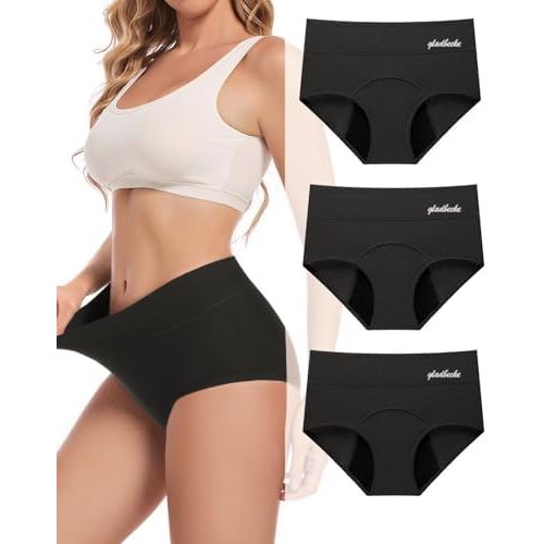 Heavy Flow High Absorbency Period Underwear for Women, Leakproof Panties Postpartum Menstrual Hipster Briefs
