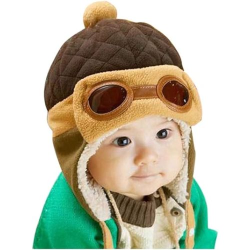 Crochet Earflap Pilot Hats Rabbit Ears Beanie Cap Winter Warm Knit Caps for Toddlers Baby Girls and Boys