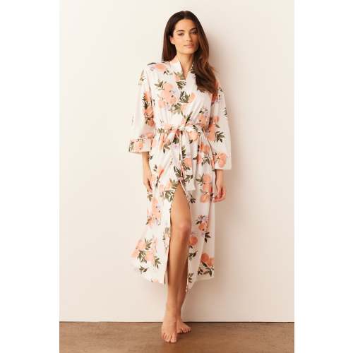 Vera Cloud Jersey Midi Robe in Peaches & Cream – MASONgrey