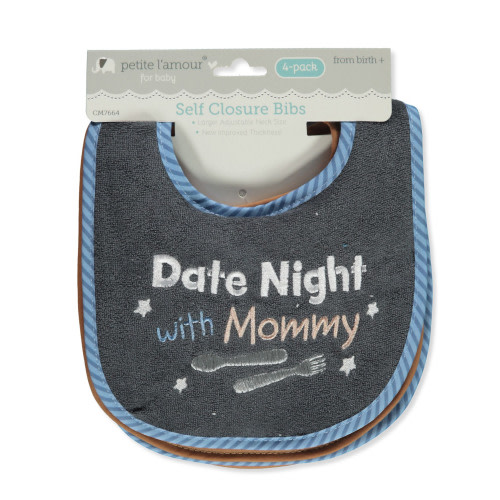 Petite L'Amour Baby Boys' 5-Pack Bibs - gray/multi, one size
