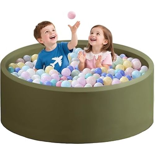 Ball Pit for Toddlers 47.24''x15.75'' Baby Ball Pit Soft Foam Ball Pits Round Lagre Kids Ball Pits Indoor Kids Play Ball Pool Ideal Gift for Children (Sagegreen, NO Balls)
