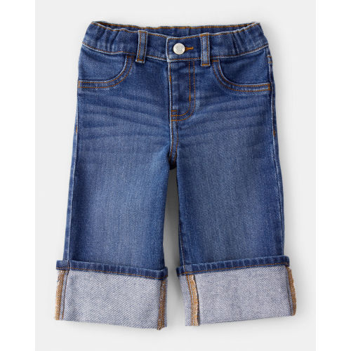 Baby Girl Denim Wide-Leg Cuff Jeans - Blue - OshKosh | Carter's