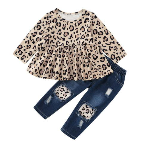 6 Months Girls Clothes,12 Months Baby Girl Outfit,Cute Floral Shirt Tops Denim Ripped Jeans Long Pant Infant Gift Clothing Set