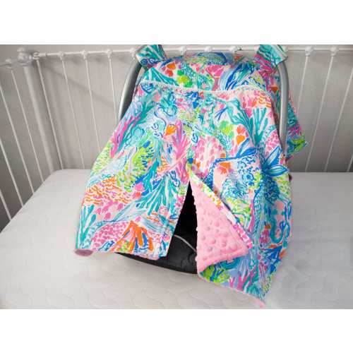 Car Seat Cover - Nursing Cover - Car Seat Canopy - Shower Gift - Mermaids, Orchids, Elephants, Pineapples