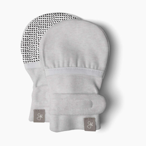 Goumi Kids Stay-On Organic Baby Mitts - Storm Gray, 0-3 M