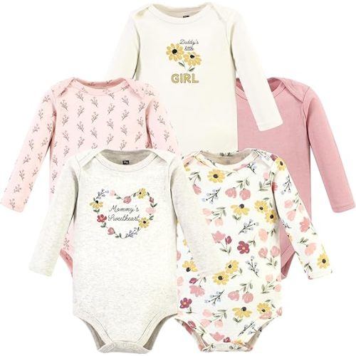 Hudson Baby unisex-baby Cotton Long-sleeve Bodysuits