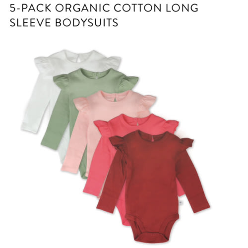 5-Pack Organic Cotton Long Sleeve Bodysuits | Honest Baby Clothing