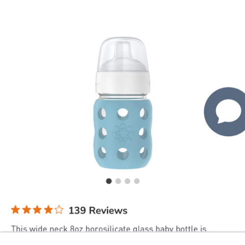 8oz Glass Baby Bottle Sippy Spout