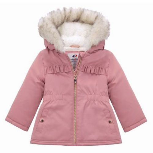 Rokka&rolla Baby Girls' Fleece Lined Parka Jacket Puffer Coat-rose Pink, Size 9-12 Months