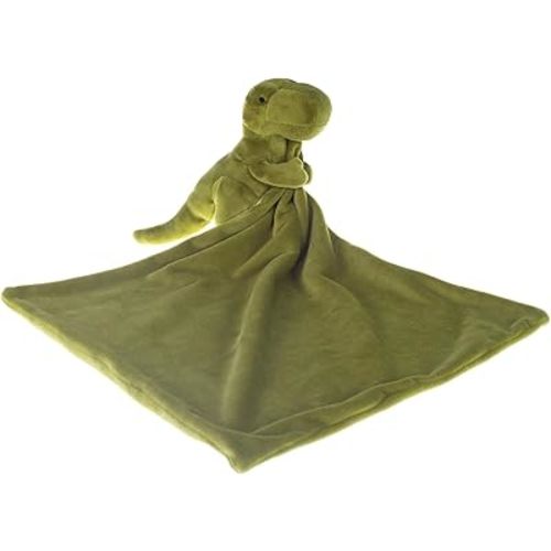 Apricot Lamb Snuggler Plush Infant Stuffed Animals Dinosaur Security Blanket Nursery Character Blanket (Green Dinosaur, 14 Inches)