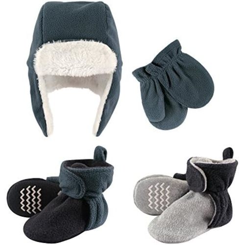 Hudson Baby Winter Hat, Mittens and 2 Pack Booties Set