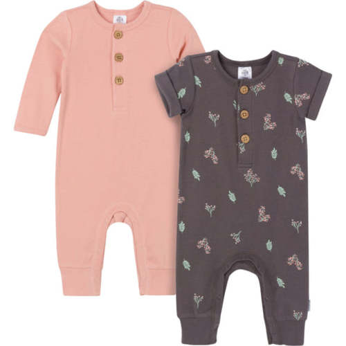 2-Pack Baby Girls Bouquets &amp; Pink Rompers