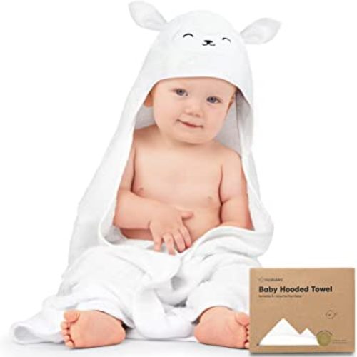 KeaBabies Cuddle Bamboo Viscose Hooded Towel - Lamb