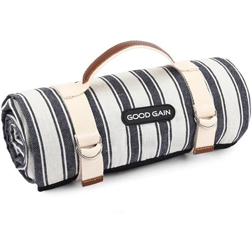 G GOOD GAIN Waterproof Picnic Blanket Portable with Carry Strap for Beach Mat or Family Outdoor Camping Party (Berry Blue) | Waterproof, Portable, with Carry Strap, for Beach Mat, for Family Outdoor Camping Party