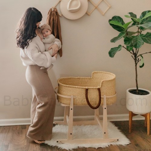 Addy & Sage Johari Bolga Moses Basket | Safe Room Sharing | Baby Eco Trends