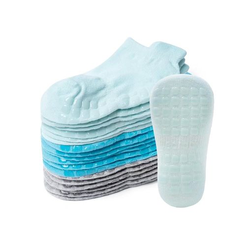 Baby Non Slip Ankle Socks with Grippers for 0 Months-7 Years Old Walking Socks