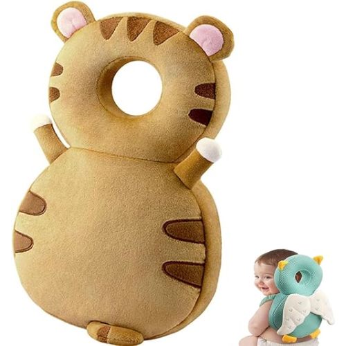 Baby Walker Head Protector Backpack Wear,Toddler Adjustable Baby Head Protection, Safety Pad Backpack for 5-24 Months Baby Learning Walking Crawling,Baby Head Protection Pad (Cat)