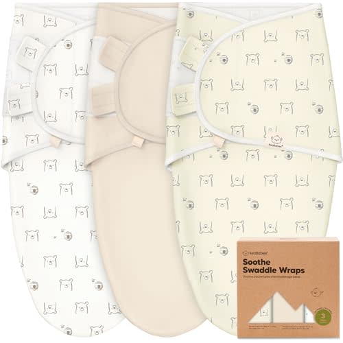 KeaBabies 3-Pack Organic Baby Swaddle Sleep Sacks - Swaddles for Newborns, Infant 0-3 Months, Baby Girls, Boys, Soft & Snug Newborn Sleep Sack, Nursery Swaddling Blankets (Bumble Bear)