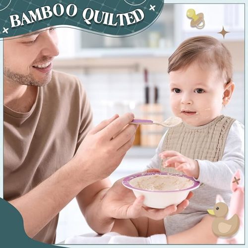 Frienda 6 Pcs Muslin Bibs Baby Burping Cloth Teething Bibs Bandana Bibs 6 Absorbent Layers Muslin Bibs for 6 Month+ Baby - Classic Color