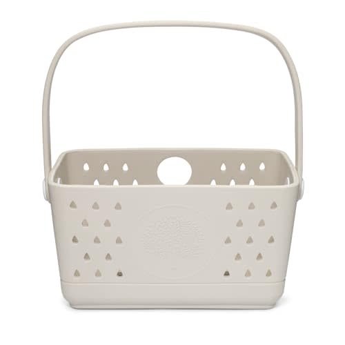 Parker Baby Bath Caddy | BPA Free & Food Grade Shower Caddy Organizer for Toys & Supplies | Quick-Dry, Sturdy & Perfect Size Shower Basket w/Handle in Neutral Colors