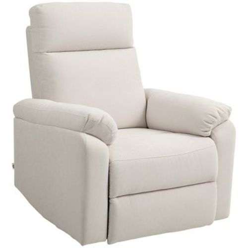 HOMCOM Swivel Rocker Recliner Chair, Wide Rocking Sofa with Pocket Spring, Footrest, Fabric Overstuffed Reclining Chair, Quick Assembly, Cream
