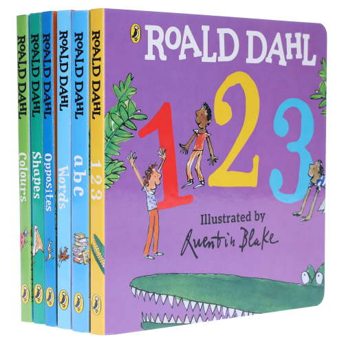 Roald Dahl Early Learning Pre-School Children Collection 6 Books Board Book Collection Set(Shapes, Words, Colours, Opposites, ABC & 123)