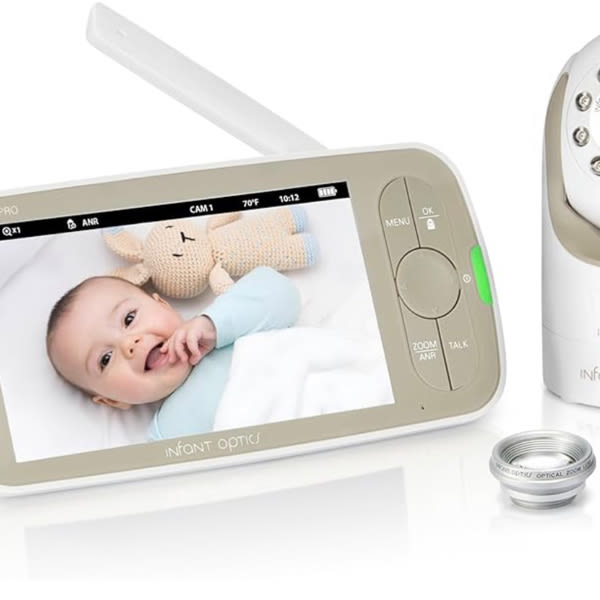 Infant Optics DXR-8 PRO Video Baby Monitor, 720P HD Resolution 5" Display, Patented A.N.R. (Active Noise Reduction), No WiFi, Pan Tilt Zoom, and Interchangeable Lenses