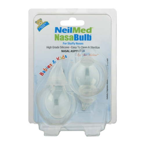 NeilMed Nasabulb Aspirator with Clear Design, for Small Noses, Babies and Kids, 2 Count