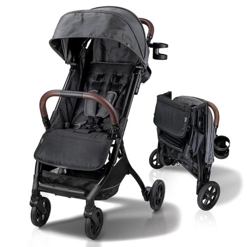 Lightweight Baby & Toddler Stroller, Ultra Compact, Airplane-Friendly Travel Stroller, One-Handed Fold, Near Flat Recline, X-L Canopy & Parent Cup Holder -LinQ (v2 Shadow Grey)