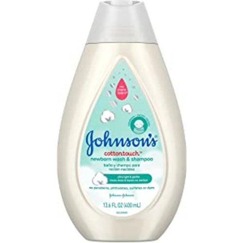 Johnson's Baby CottonTouch Newborn Body Wash & Shampoo, Gentle & Tear-Free, Made with Real Cotton, Gently Washes Away Dirt & Germs, Sulfate- & Paraben-Free for Sensitive Skin, 13.6 Fl Oz - 13.6 Fl Oz (Pack of 1)