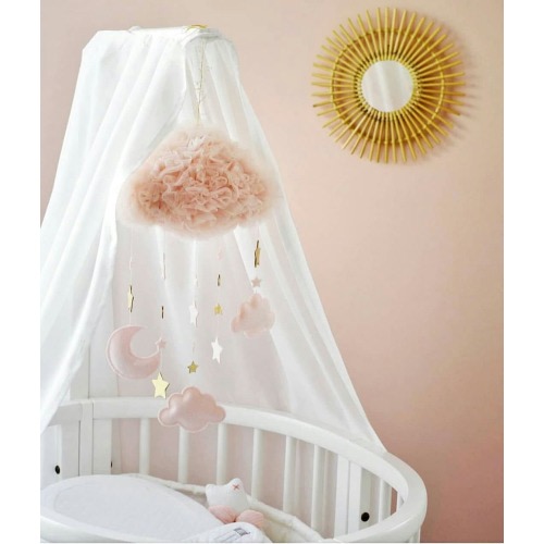 Starry night baby mobile with clouds stars and moon for sky nursery theme Pink cloud crib mobile perfect for sky baby shower theme gift