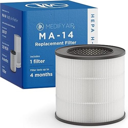 Medify Air MA-14 Genuine Replacement Filter | for Allergens, Wildfire Smoke, Dust, Odors, Pollen, Pet Dander | 3 in 1 with Pre-Filter, H13 HEPA, and Activated Carbon for 99.9% Removal | 1-Pack