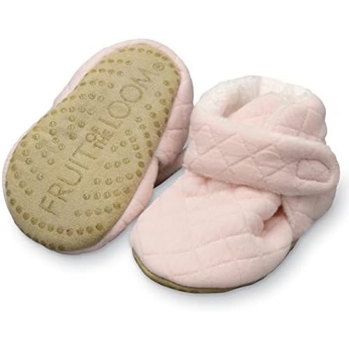 Fruit of the Loom Cozy Thermal Wrap Booties with Non-Skids for Baby Girls, Boys, Unisex