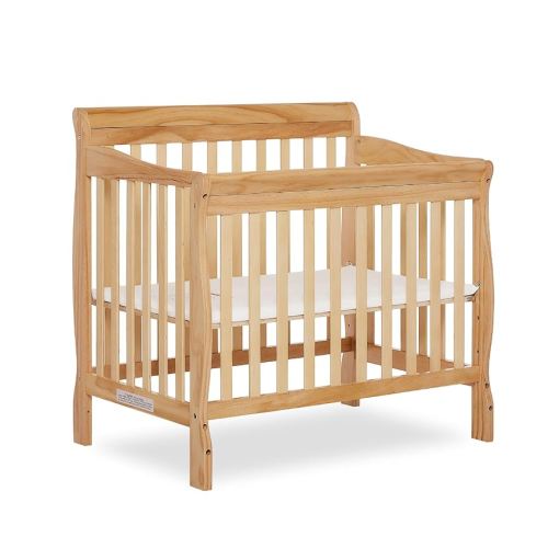 Dream On Me Aden 4-in-1 Convertible Mini Crib In Natural, Greenguard Gold Certified, Non-Toxic Finish, New Zealand Pinewood, With 3 Mattress Height Settings