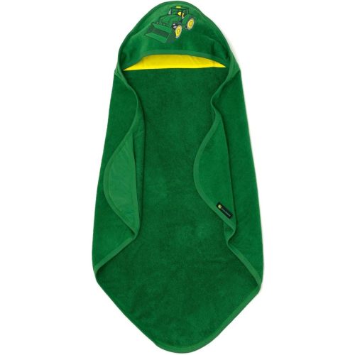 John Deere Tractor Newborn Baby Boys Hooded Towel Green One Size