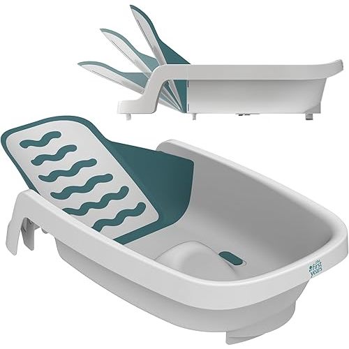 The First Years 4-in-1 Reclining Baby Bathtub - Adjustable Recline for Custom Comfort for Newborn to Toddler - All-in-1 Baby Bath Seat Adjusts as Baby Grows - Ages 0 to 24 Months