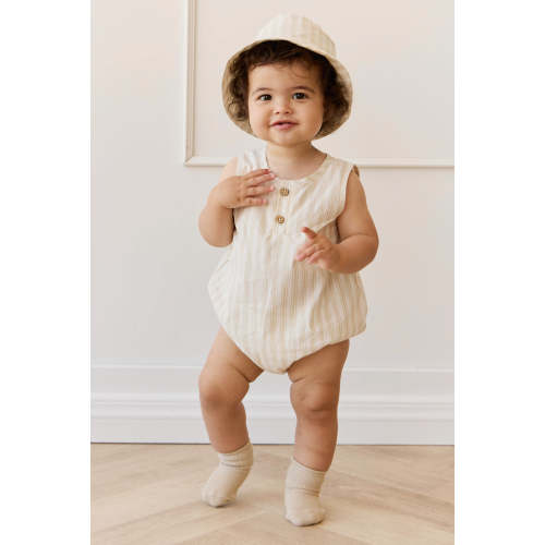 Organic Cotton Archie Playsuit - Variegated Stripe Foam – Jamie Kay USA