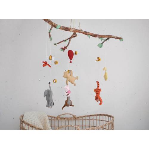 BIG Winnie the Pooh mobile, Vintage Winnie the Pooh nursery, Pooh Bear nursery decor, Classic Winnie the Pooh baby, Classic Pooh hanging