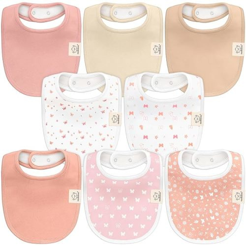 8-Pack Organic Baby Bibs for Girls & Boys - Teething Baby Bib, Baby Boy Bibs, Baby Girl Bibs, Newborn Bibs, Baby Drool Bibs for Infant, Toddler, Bibs for Baby Boy, Bibs for Baby Girl (Butterflies)