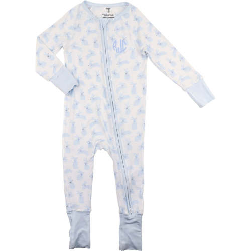 Blue Bunnies Bamboo Knit Zipper Pajamas – Cecil & Lou
