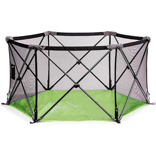 Summer Infant Pop ‘n Play Portable Playard, Green - Lightweight Play Pen for Indoor and Outdoor Use - Portable Playard with Fast, Easy and Compact Fold