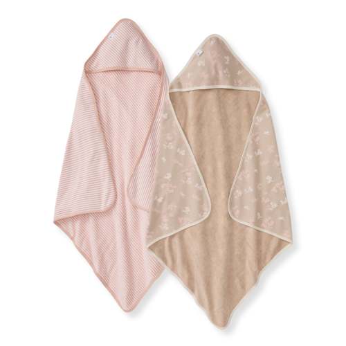 Whimsical Floral Organic Knit Terry Towels Set of 2