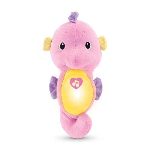 Free Shipping! Fisher-Price Pink Seahorse Plush Musical Toy with Lights and Ocean Sounds for Infants
