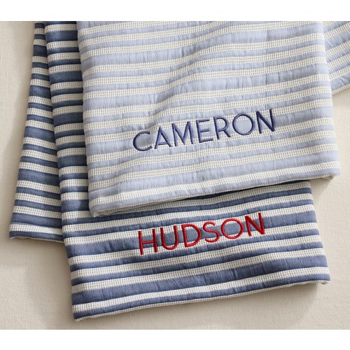 Striped Waffle Weave Baby Blanket