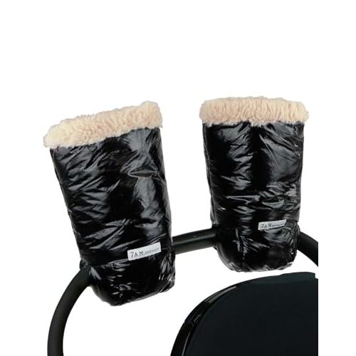 7AM Enfant Stroller Warmmuffs - Polar Hand Warmers with Anti- Freeze, Cold Weather, Water Repellent & Warm Hand Gloves for Pushchair, Pram, Stroller & Car Seat Bar