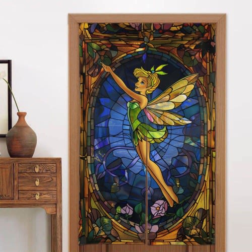Stained Glass Tinker Bell Doorway Curtain (86×143cm)