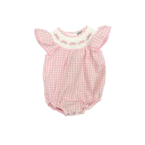 POSH Pink/White Check Bubble with Bows