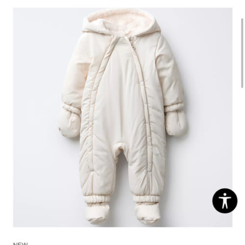 NYLON ROMPER WITH DETACHABLE MITTENS AND BOOTIES - Ecru | ZARA United States