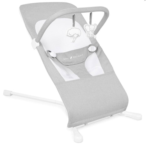 Baby Delight Highland Baby Bouncer | Infant | 0 – 6 Months | 3-Position Recline | Pebble Grey