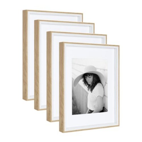 Kate and Laurel 11.75" x 14.75" Medium Density Fiberboard Picture Frame, Beige, Set of 4